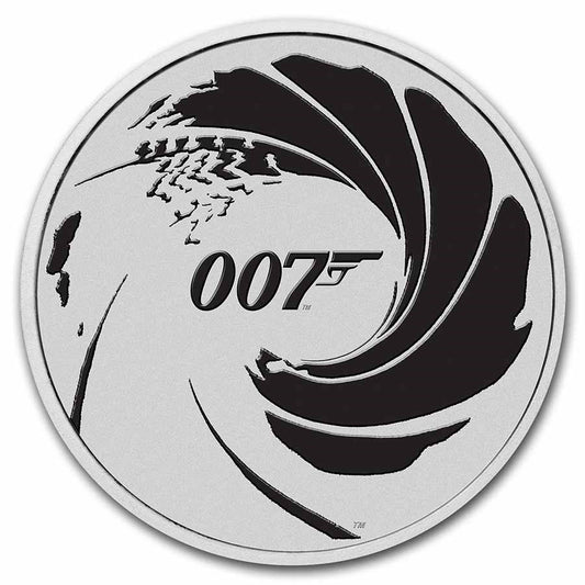 2022 Tuvalu James Bond 007 1 oz Colorized Silver Coin BU in Capsule