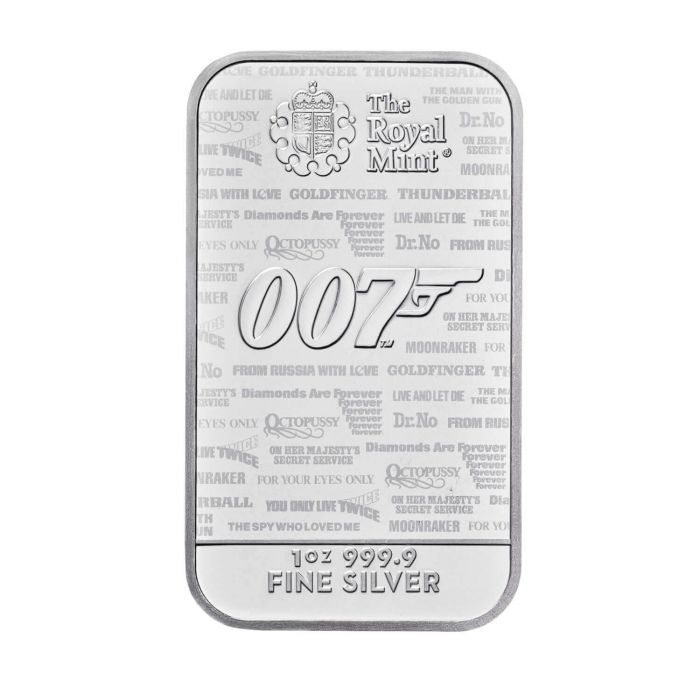 2020 Great Britain James Bond 007 - No Time to Die 1 oz Silver Bar