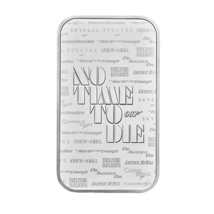 2020 Great Britain James Bond 007 - No Time to Die 1 oz Silver Bar