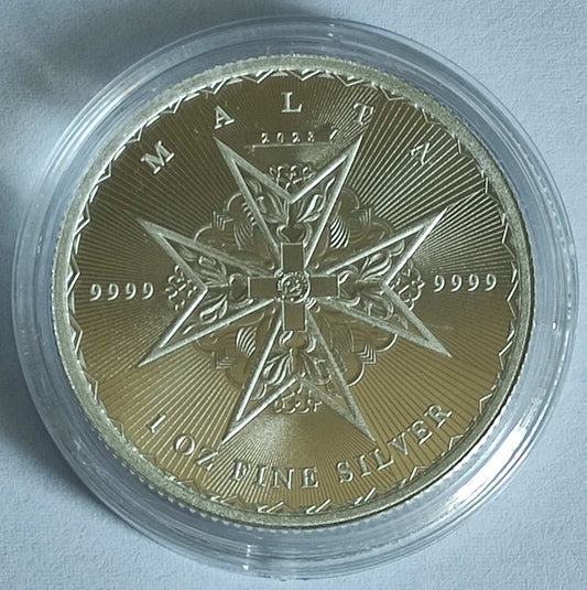 2023 Malta Maltese Cross1 oz Silver Coin BU in Capsule