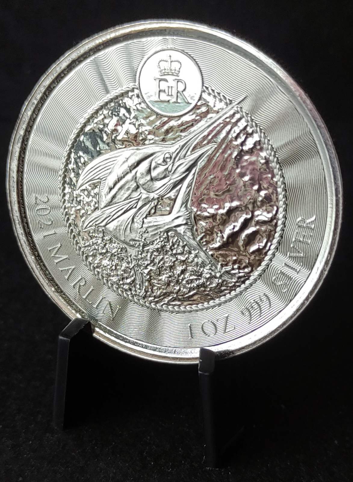 2021 Cayman Islands Marlin 1 oz Silver Coin BU in Capsule