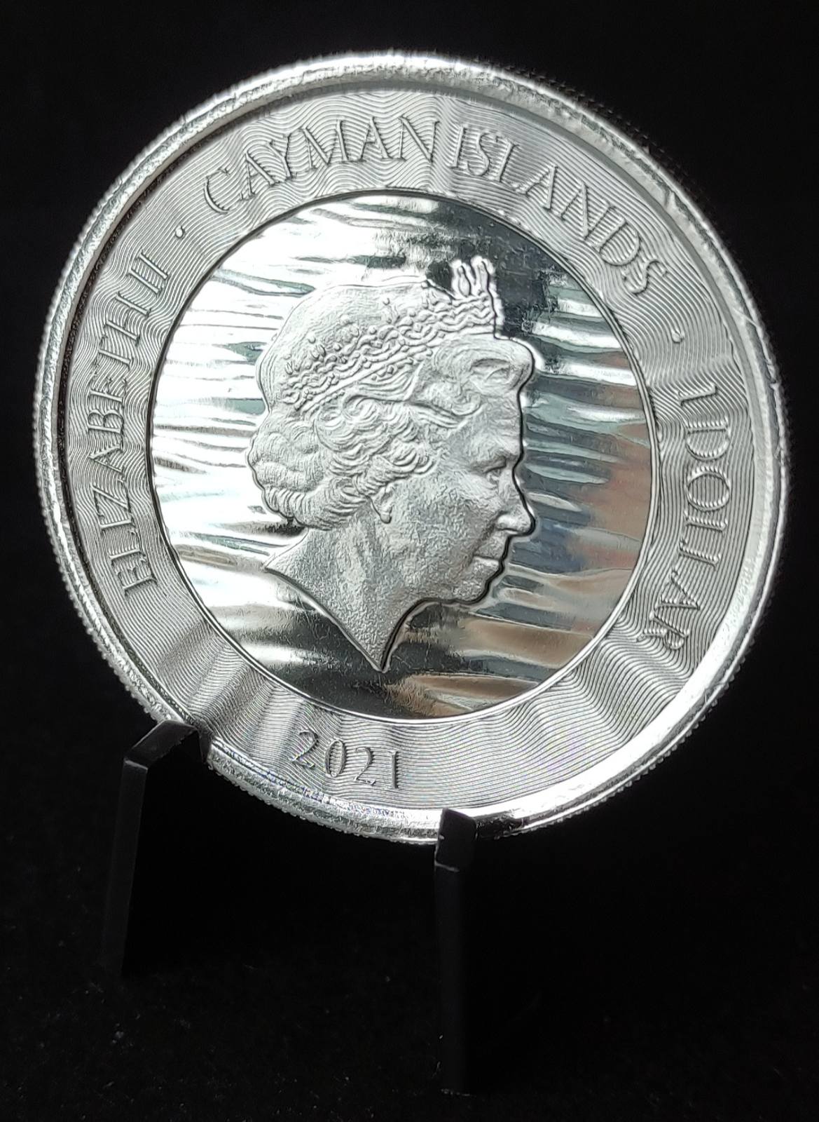 2021 Cayman Islands Marlin 1 oz Silver Coin BU in Capsule