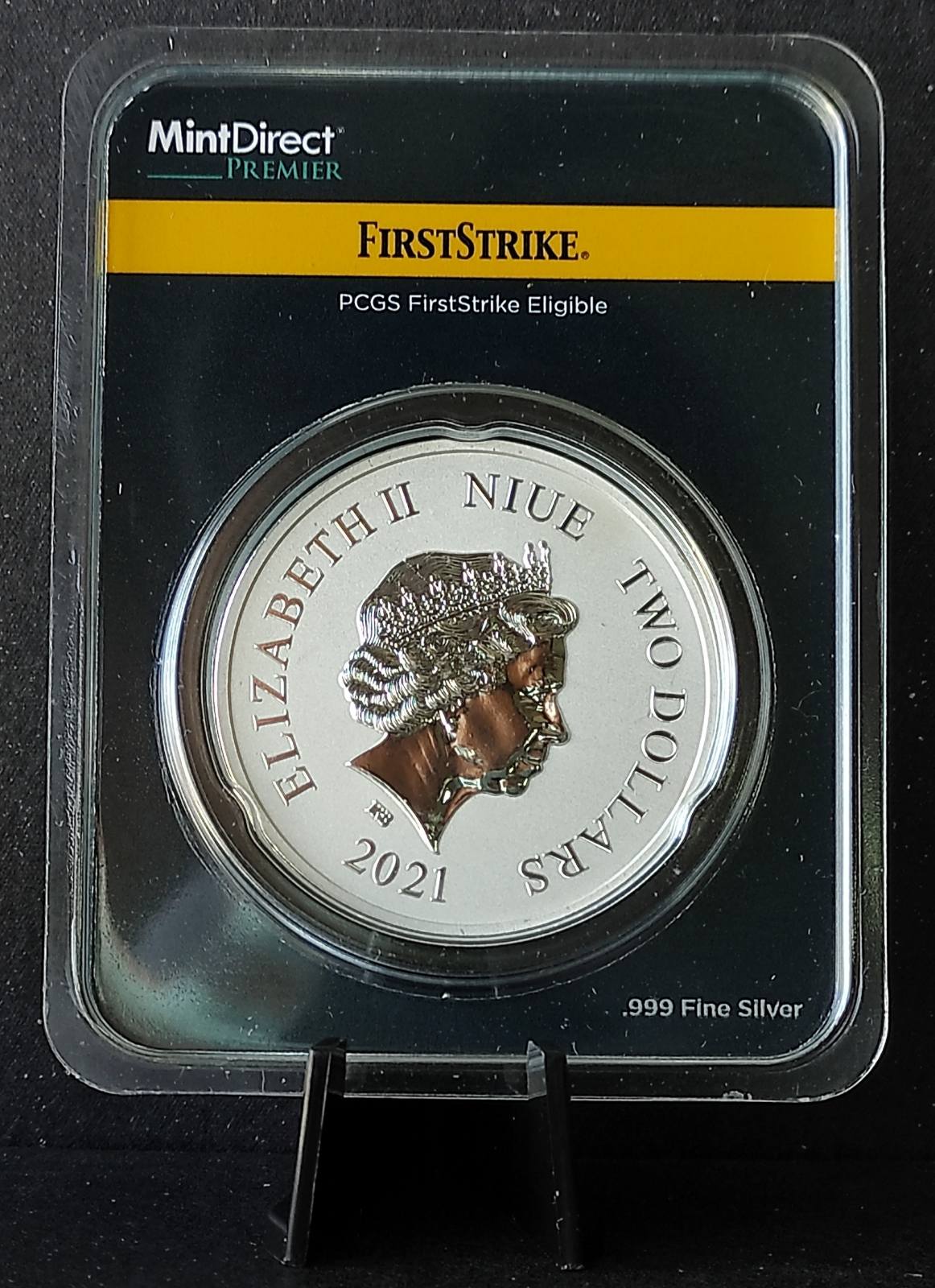 2021 Niue Mickey Christmas 1 oz Silver Coin in MintDirect Premier Packaging + PCGS FirstStrike Eligible