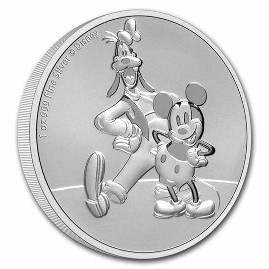 2021 Niue Disney Goofy and Mickey 1 oz Silver Coin BU in Capsule