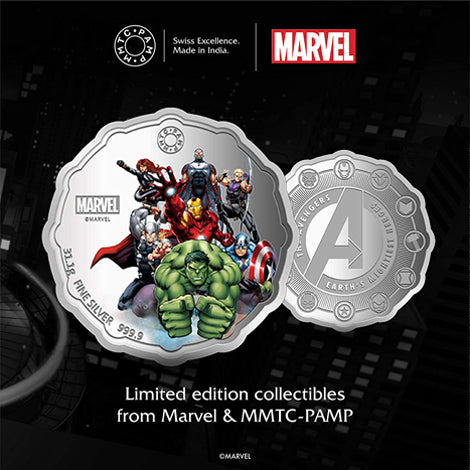 PAMP Marvel Avengers 1 oz Colorized Silver Coin in Acrylic Case with Box and COA (Sealed Packaging)