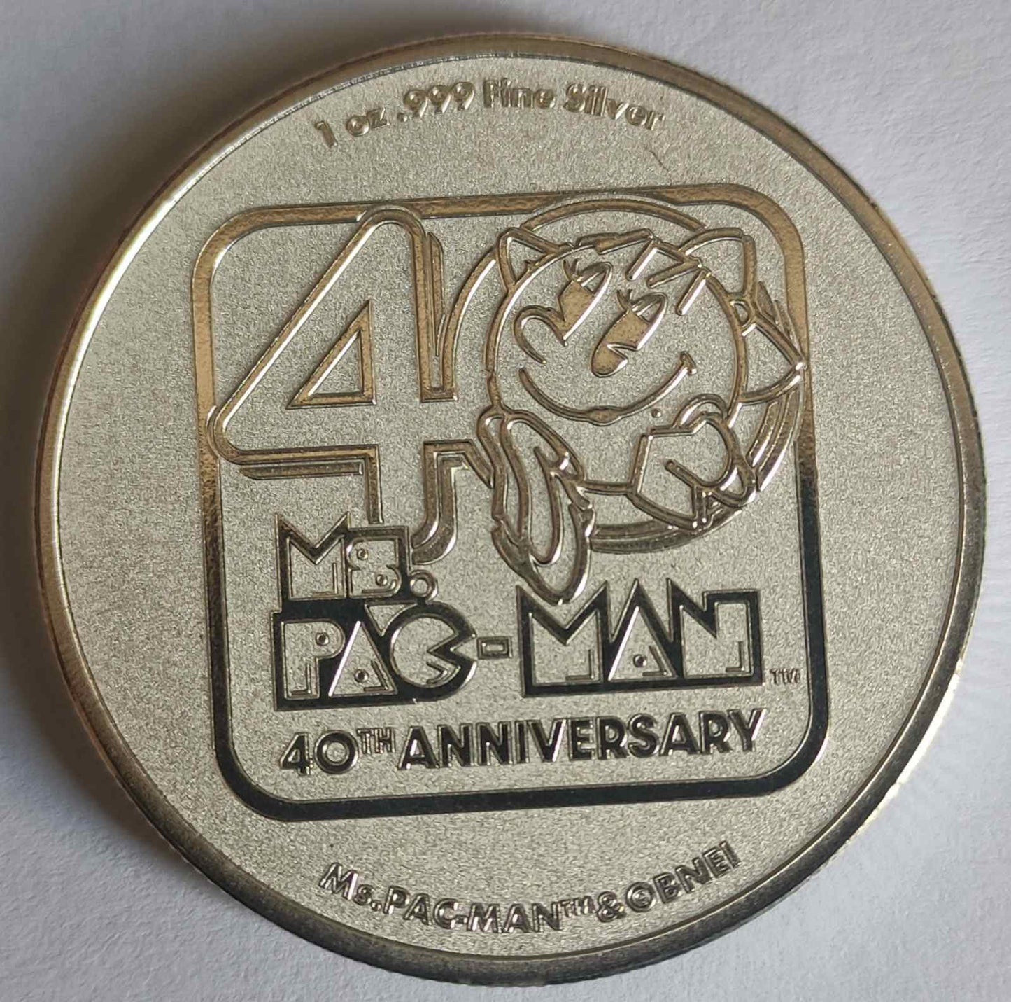 2021 Niue Ms. PAC-MAN 40th Anniversary 1 oz Silver Coin BU in Capsule