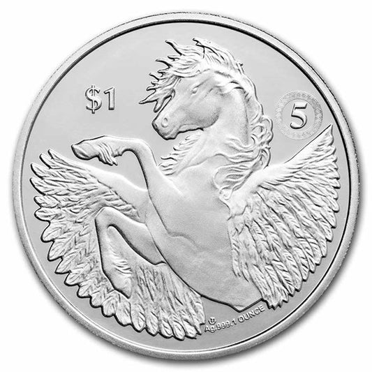 2022 BVI Pegasus 5th Anniversary with Privy 1 oz Silver Coin BU in Capsule