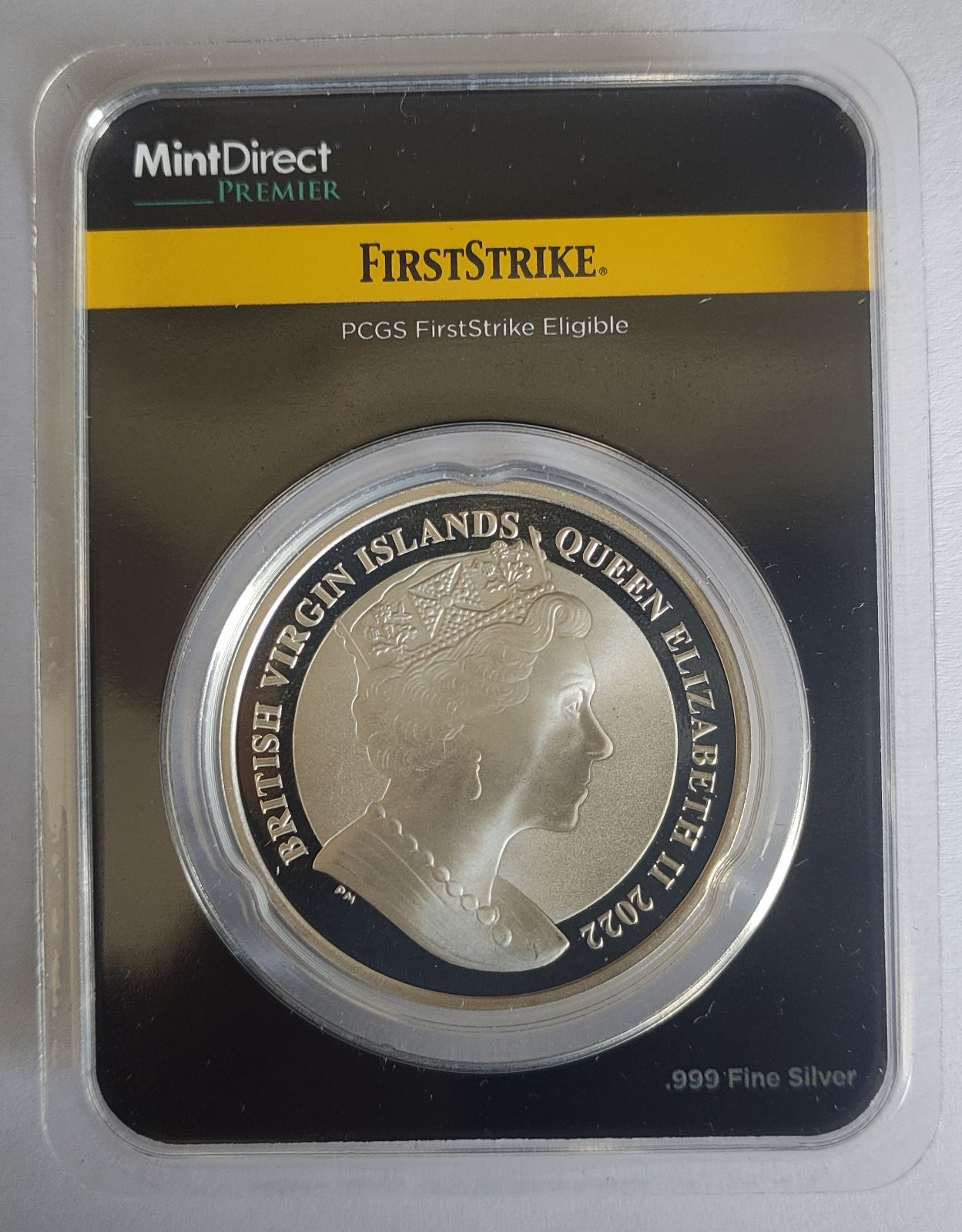 2022 BVI Pegasus Reverse Cameo 1 oz Silver Coin in MintDirect Premier Packaging + PCGS FirstStrike Eligible