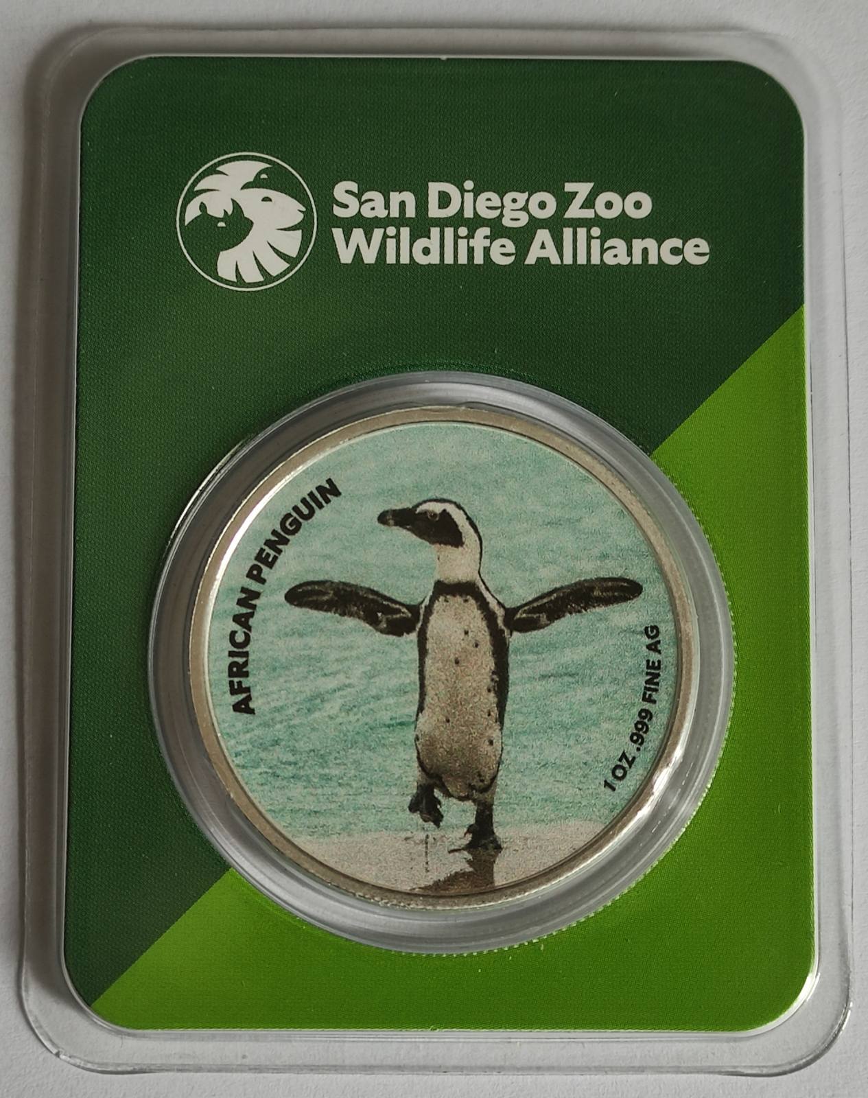 San Diego Zoo 1 oz Colorized Silver Coin in Tamper-Evident Packaging