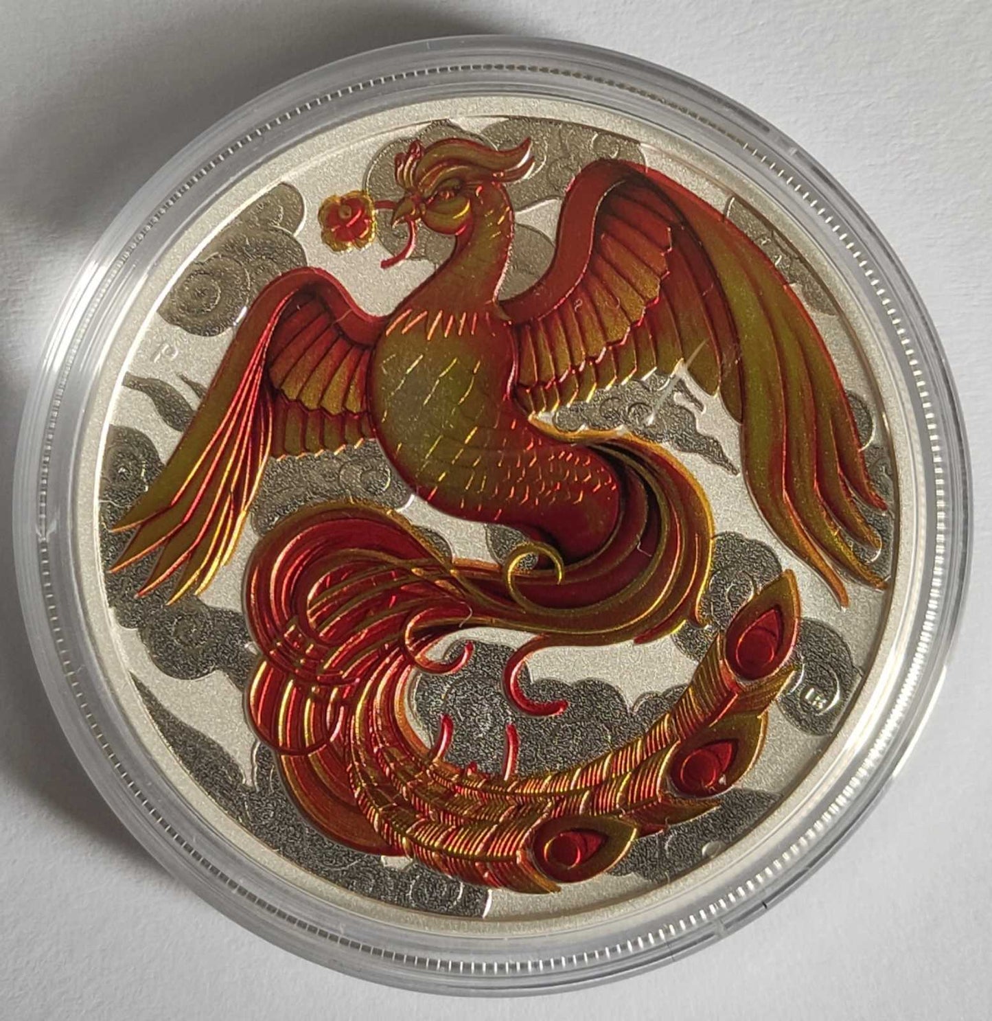 2022 Australia Phoenix Red and Gold 1 oz Colorized Silver Coin BU in Capsule