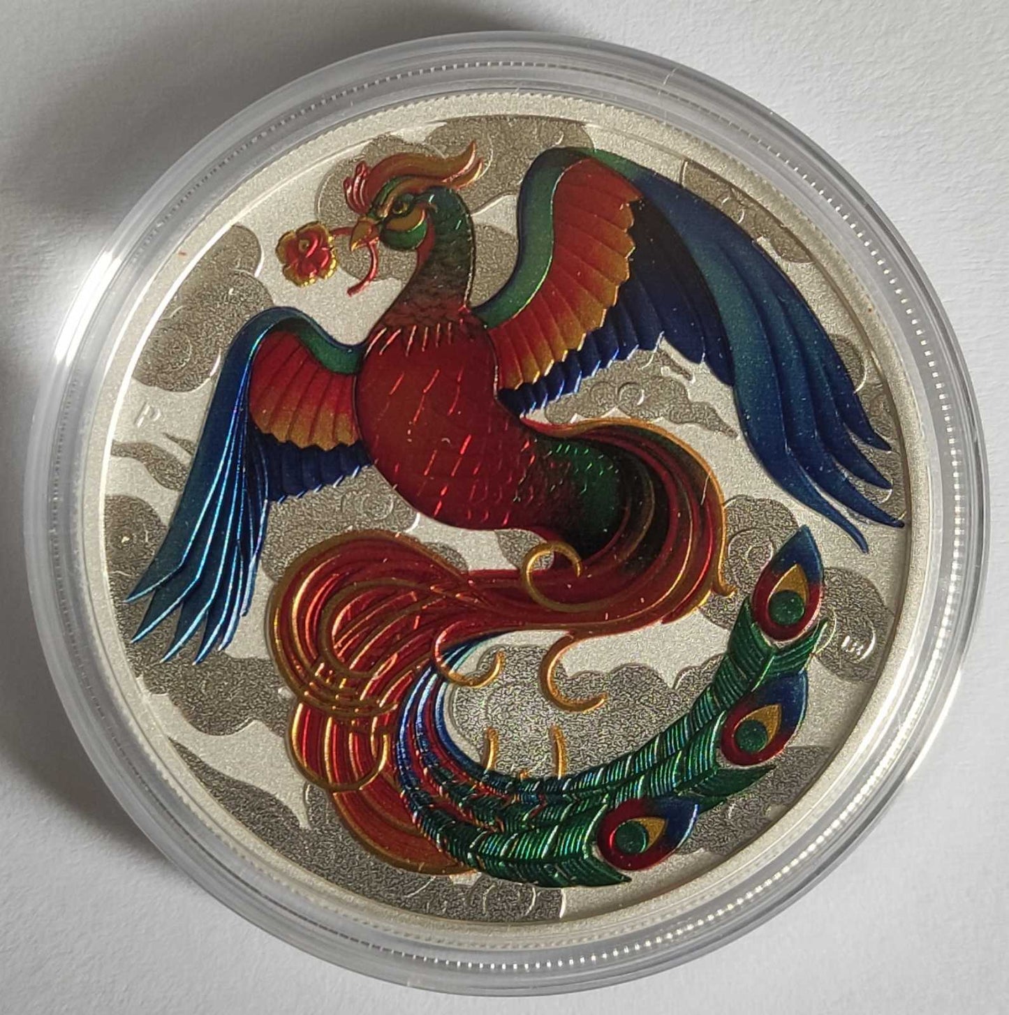 2022 Australia Chinese Myths & Legends: Phoenix 1 oz Vivid Colorized Silver Coin BU in Capsule