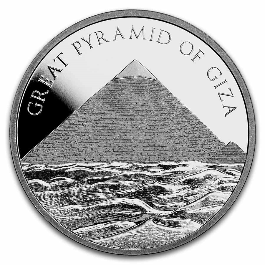 7 Wonders of the World: Great Pyramid of Giza 1 oz Silver Round BU in Capsule