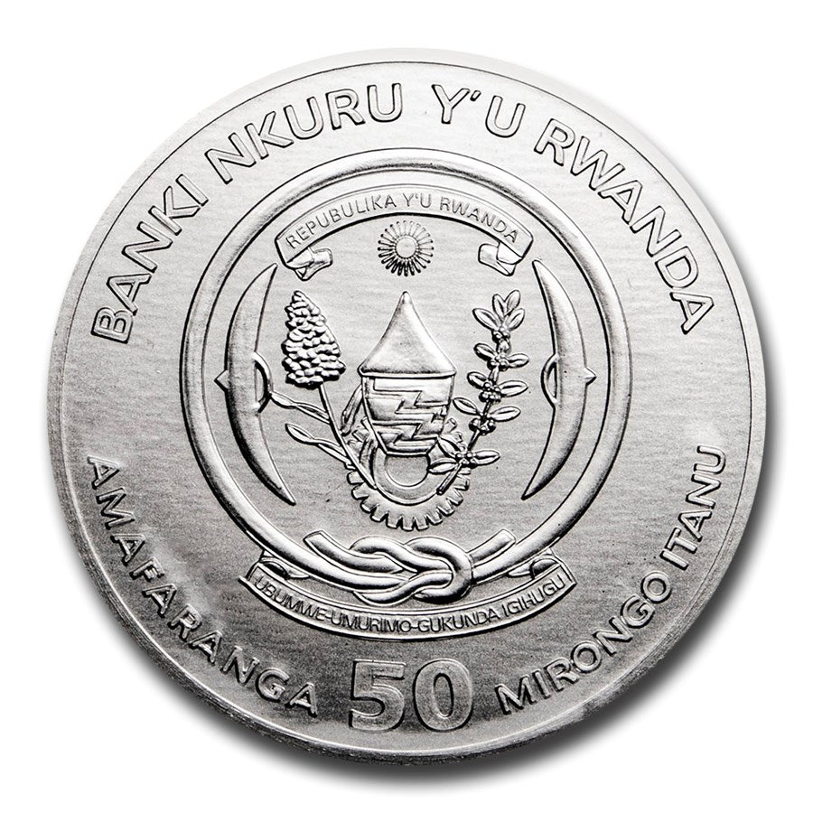 2021 Rwanda Lunar Year of the Ox 1 oz Silver Coin BU in Sealed Plastic