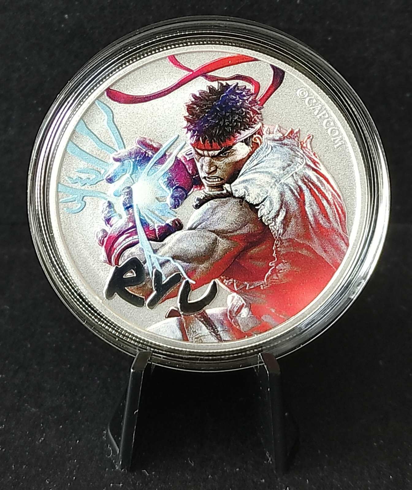 2022 Tuvalu Street Fighter: Ryu 1 oz Colorized Silver Coin BU in Capsule