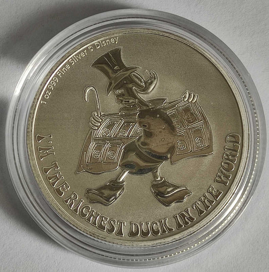 2022 Niue Disney Scrooge McDuck 1 oz Silver Coin BU in Capsule