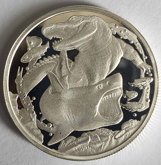 2022 Niue Apex Predators: Shark v. Crocodile 1 oz BU in Capsule