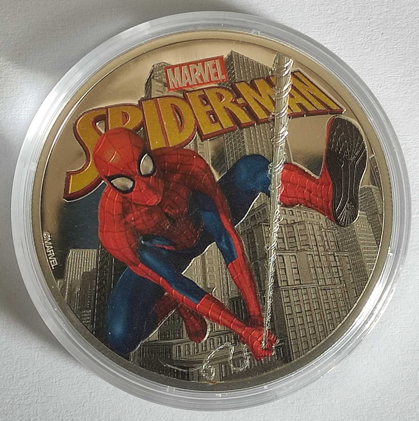 2022 Fiji Spiderman 1 oz Proof Colorized Silver Coin in Capsule with Presentation Case and COA