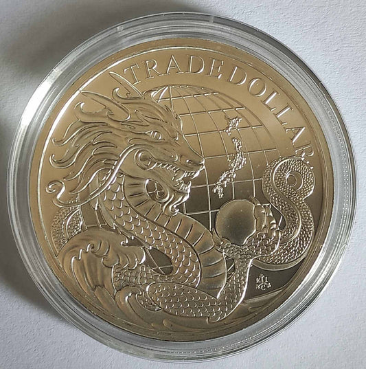 2023 St. Helena Modern Japanese Trade Dollar 1 oz Silver Coin BU in Capsule