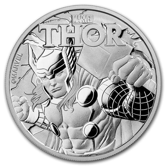 2018 Tuvalu Marvel Series: Thor 1 oz Silver Coin BU in Capsule