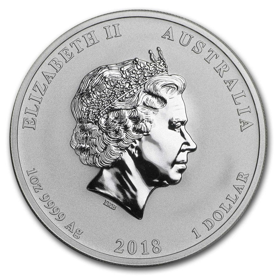 2018 Australia Tiger and Dragon 1 oz Silver Coin BU in Capsule