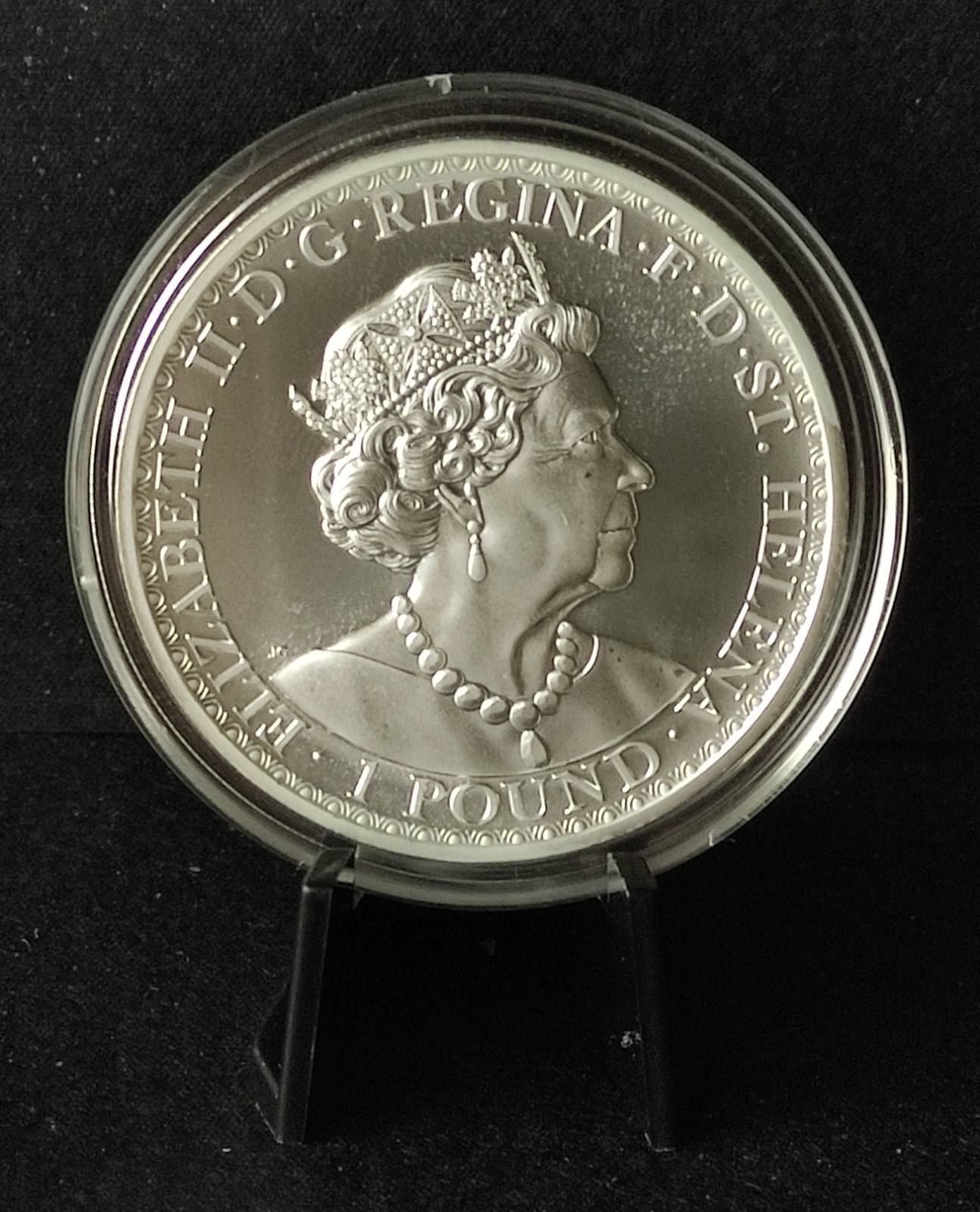 2021 St. Helena Una and the Lion 1 oz Silver Coin BU in Capsule
